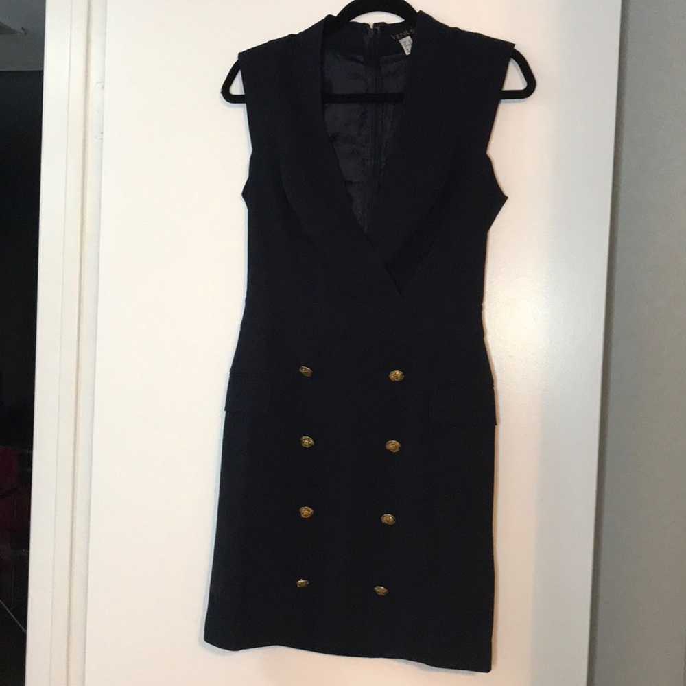 Navy Blue Military Style Dress